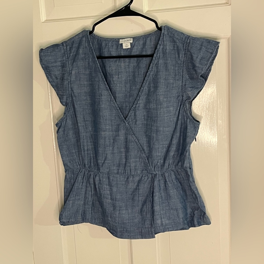 J. Crew Chambray Blue Blouse